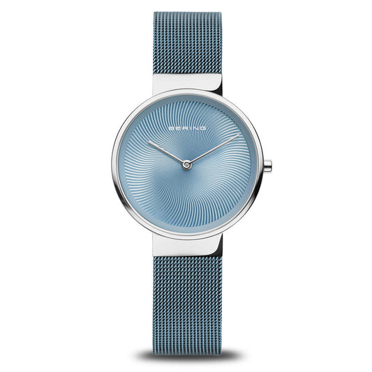 Bering Ladies Classic Artic Blue Milanese Bracelet Watch 19031-308
