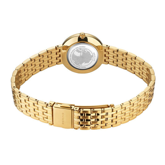 Bering Ladies Gold Tone Classic Mother Of Pearl Dial Quartz Watch 19126-734