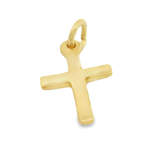 9ct Yellow Gold Y 14x8mm Plain Cross Pendant