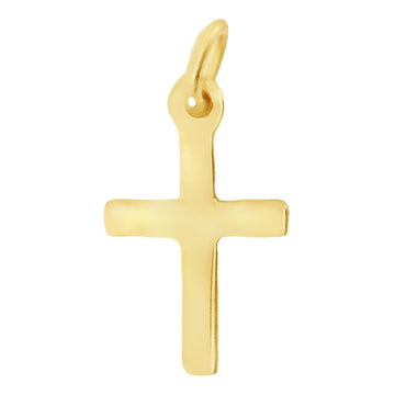 9ct Yellow Gold Y 14x8mm Plain Cross Pendant