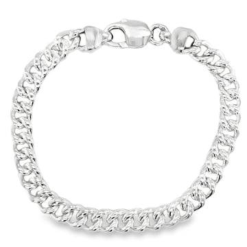 Silver Twist Curb 8In Bracelet