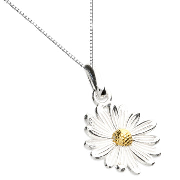 Sterling Silver & Gold Plated Daisy Pendant