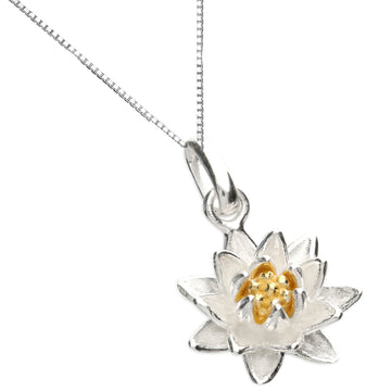 Sterling Silver & Gold Plated Water Lily Pendant