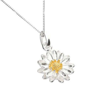 Sterling Silver & Gold Plated Aster Flower Pendant