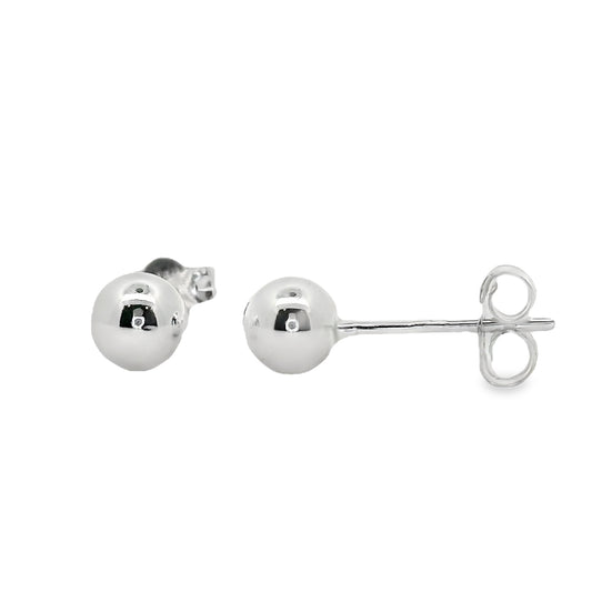 Silver 5mm Ball Stud Earrings