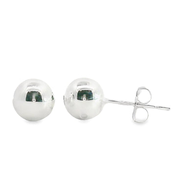 Silver 7Mm Ball Stud Earrings