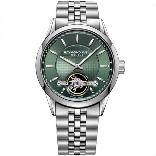 Raymond Weil Gents Freelancer Green Dial 100m Water Resistant Automatic Watch 2780-ST-52001