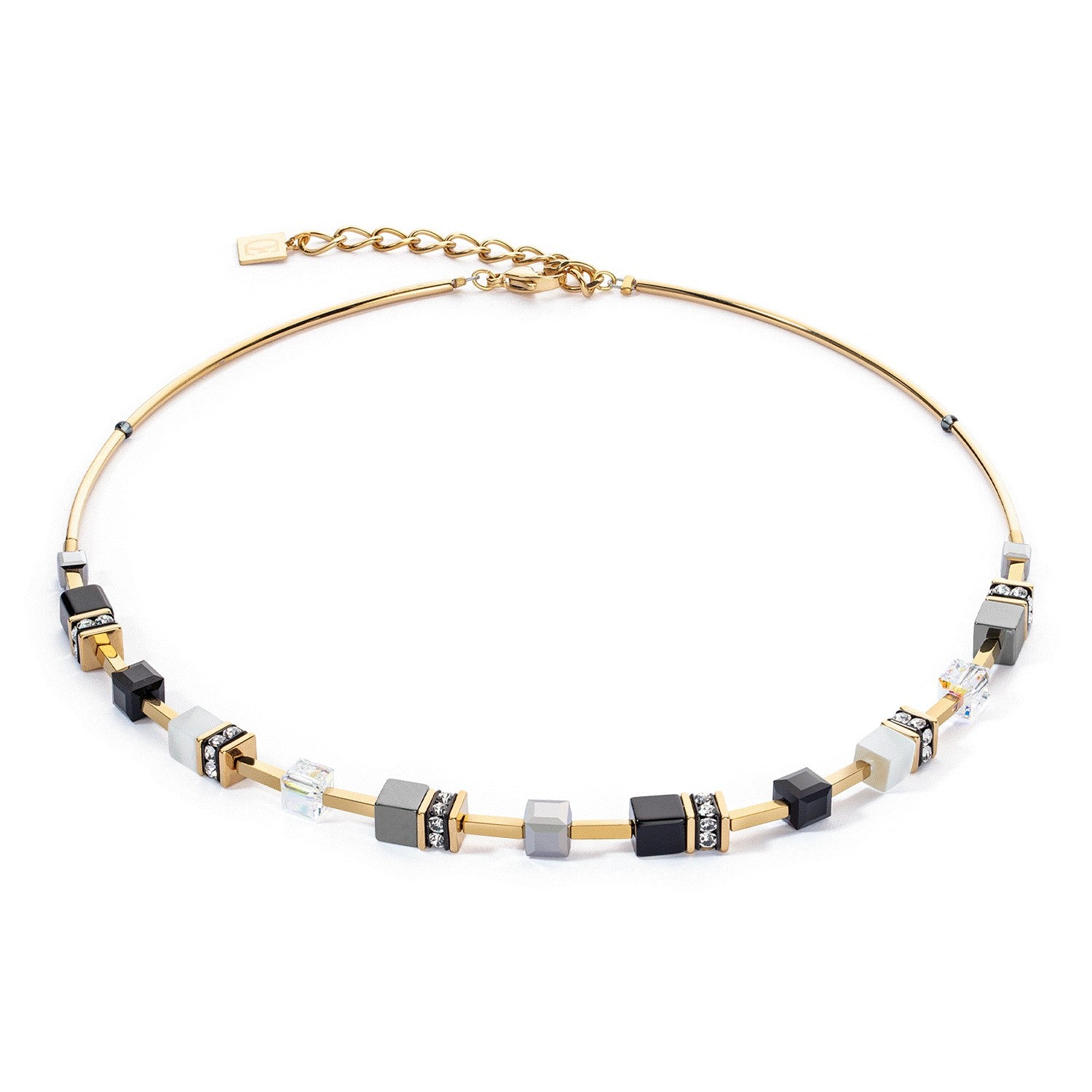 Coeur De Lion Gold - Black White Grey Necklace