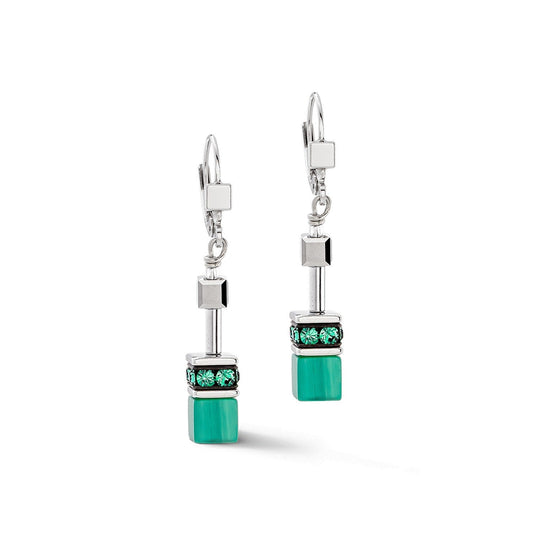 Coeur De Lion Iconic Silver-Green Earring