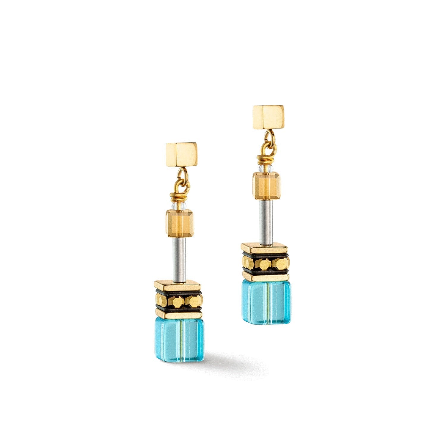 Coeur De Lion Turquoise - Gold Earrings
