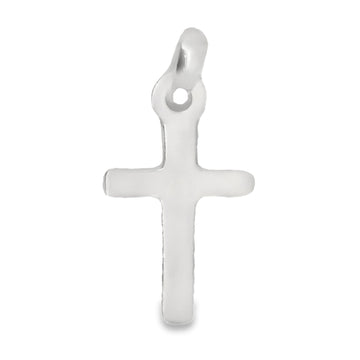 Silver 14 X8mm Plain Cross Pendant