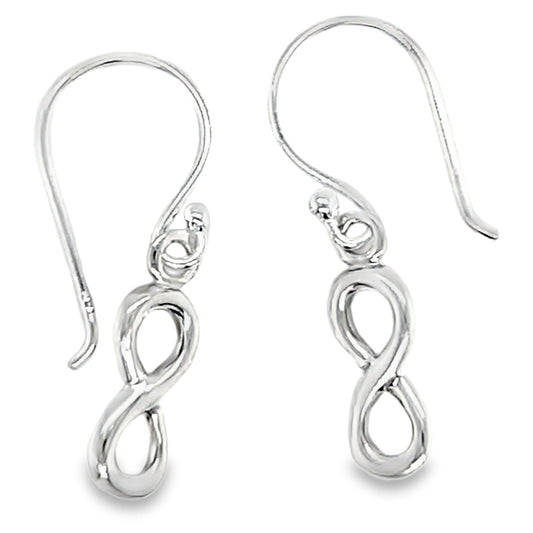 Silver Infinity Drop Earrings