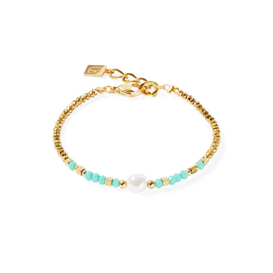 CDL LAGOON PEARL GOLD-MINT BRACELET