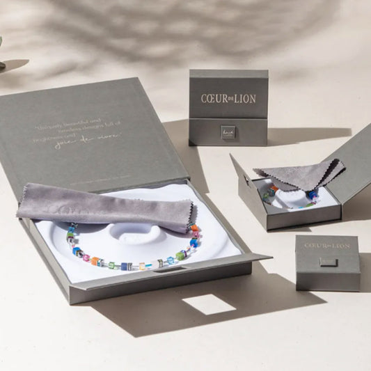 Coeur De Lion GeoCUBE Iconic Precious Energy Gold & Multicolours Earrings 4905/21-1592