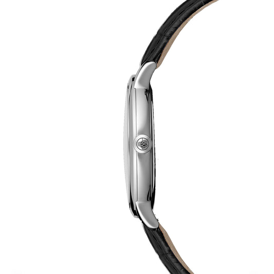 Raymond Weil Gents Toccata Classic Silver Dial Leather Strap Quartz Watch 5485-STC-00658