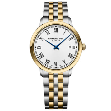 Raymond Weil Gents Toccata Two-Tone White Dial Quartz Watch 5485-STP-00359
