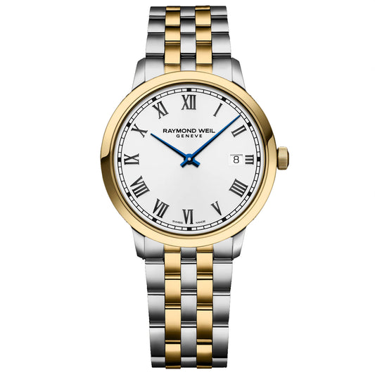 Raymond Weil Gents Toccata Two-Tone White Dial Quartz Watch 5485-STP-00359