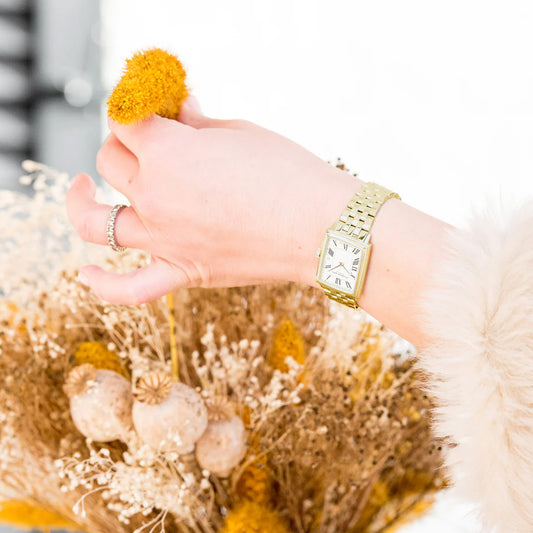 Raymond Weil Ladies Gold Tone Toccata Rectangle Quartz Watch 5925-P-00300