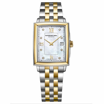 Raymond Weil Ladies Toccata Rectangle Rwo-Tone Diamond Dial Watch 5925-STP-00995