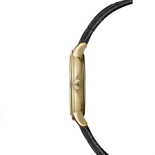 Raymond Weil Ladies Toccata Gold Tone Black Strap Quartz Watch 5985-Pc-00359