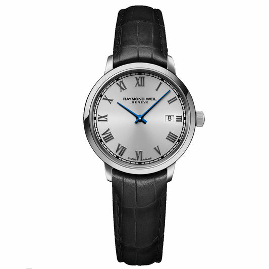 Raymond Weil Ladies Toccata Silver Dial Black Strap Quartz Watch 5985-STC-00659