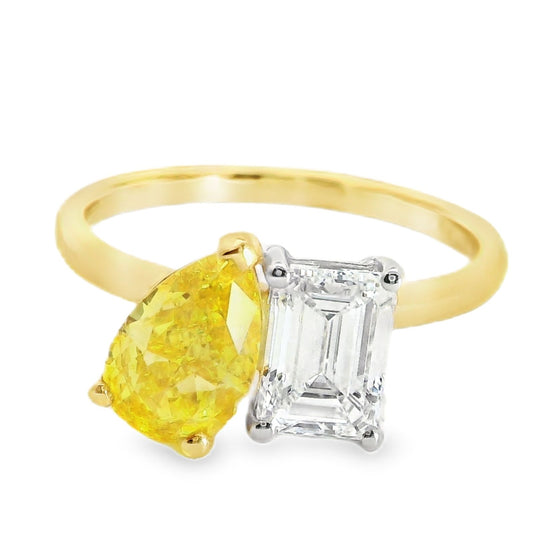 18ct Yellow Gold & Platinum Toi Et Moi 2.21ct Laboratory Grown Diamond Ring