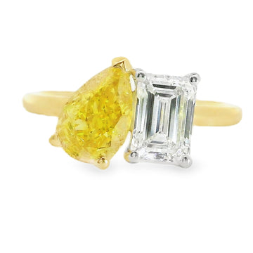 18ct Yellow Gold & Platinum Toi Et Moi 2.21ct Laboratory Grown Diamond Ring