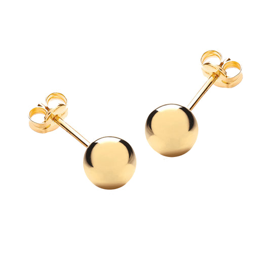 18ct Yellow Gold 6Mm Ball Stud Earrings