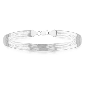 Silver Flat Herringbone Bracelet