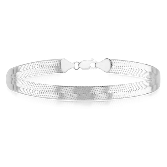 Silver Flat Herringbone Bracelet