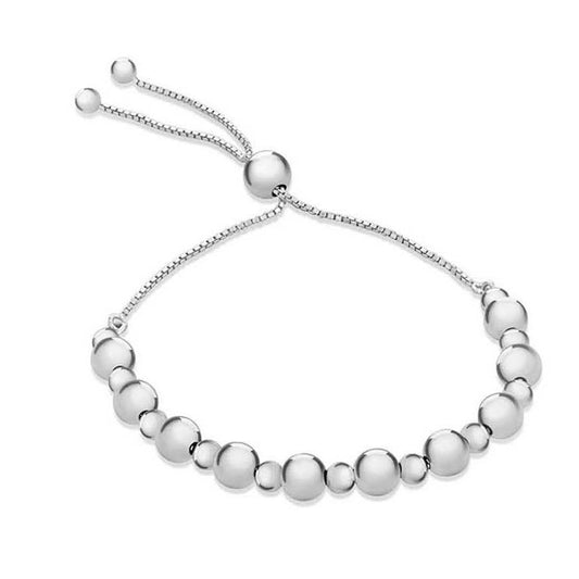 Silver Multi Ball Slider Bracelet