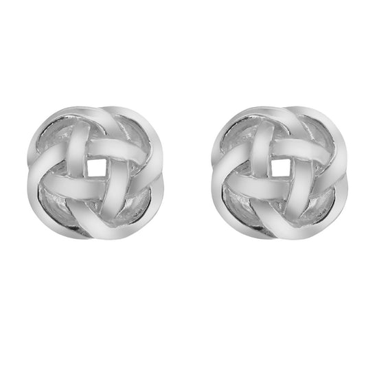 Silver 7.5mm Byzantine Knot Stud Earrings