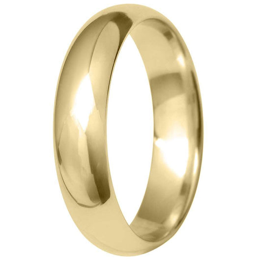 18ct Yellow Gold 5Mm Rounded Court Wedding Ring