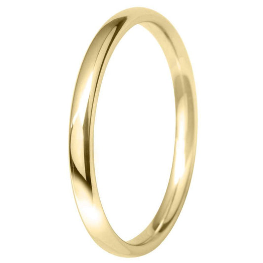 18ct Yellow Gold 2mm Classic Court Wedding Ring