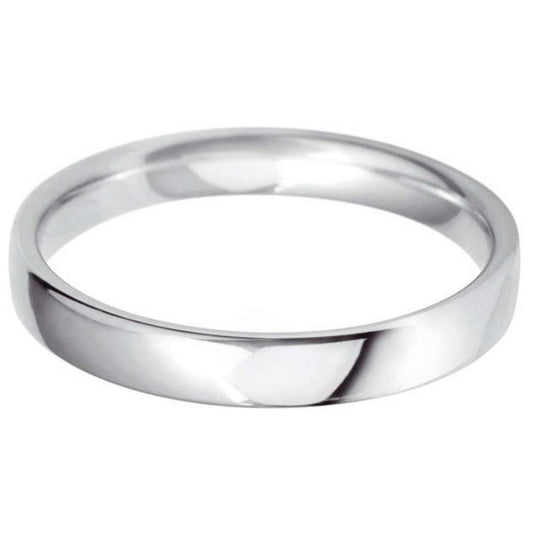 18ct White Gold 3mm Classic Court Lightweight Wedding Ring