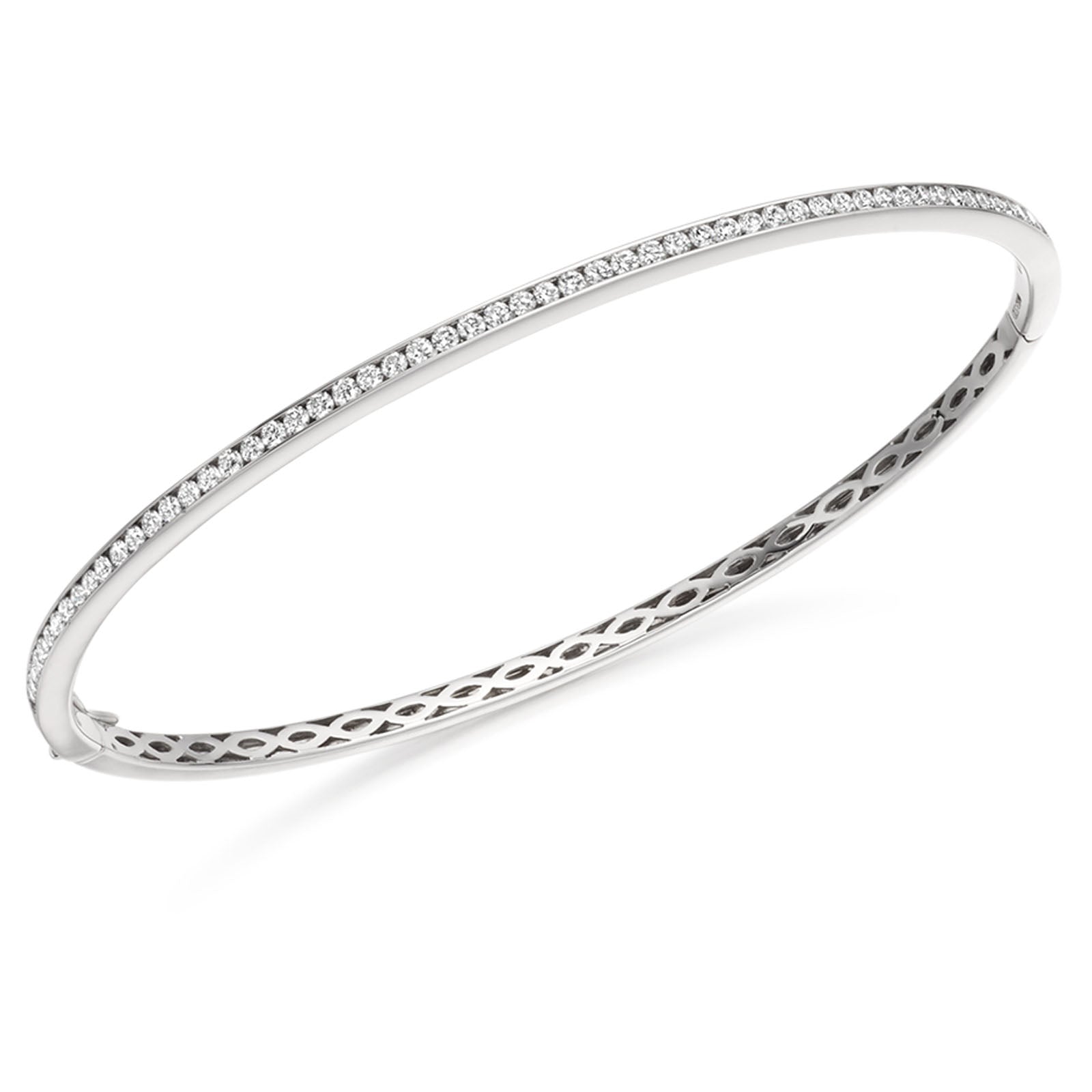 9CT WHITE GOLD  DIAMOND 1.00CT CHANNEL SET BANGLE