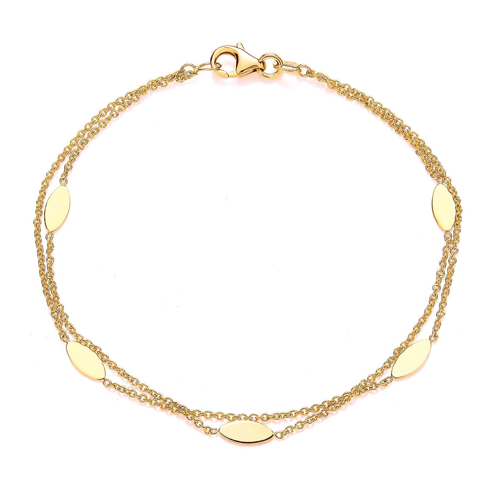 9Y DOUBLE ROW MARQUISE STATION BRACELET