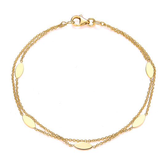 9Y DOUBLE ROW MARQUISE STATION BRACELET