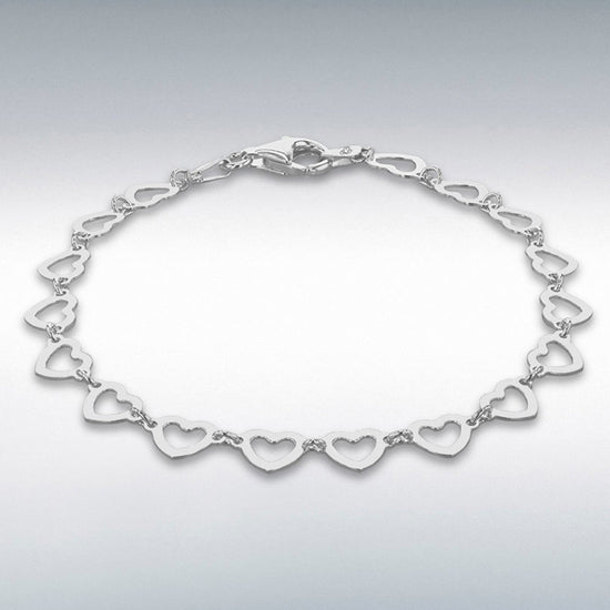 SIL OPEN HEART LINK BRACELET