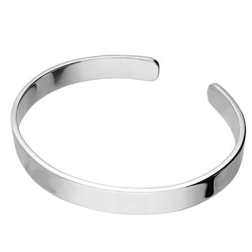 SOLID SILVER PLAIN 7MM CUFF BANGLE