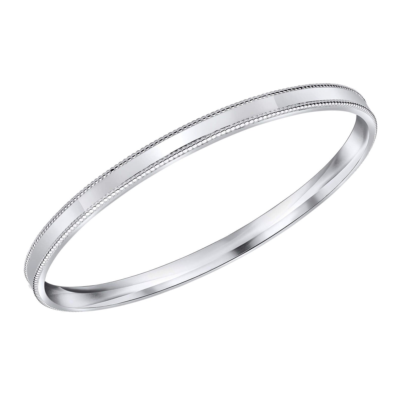 SIL 5MM MILGRAIN EDGE BANGLE