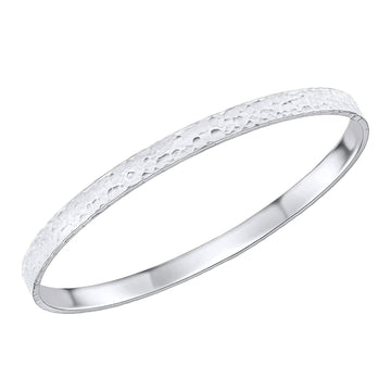 SIL 5MM HAMMERED BANGLE