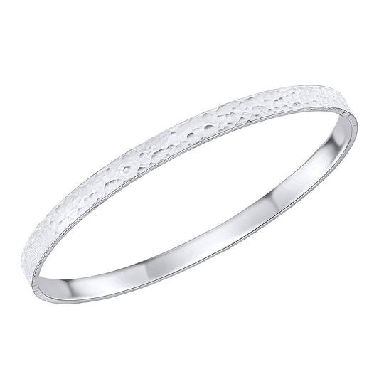 SIL 5MM HAMMERED BANGLE