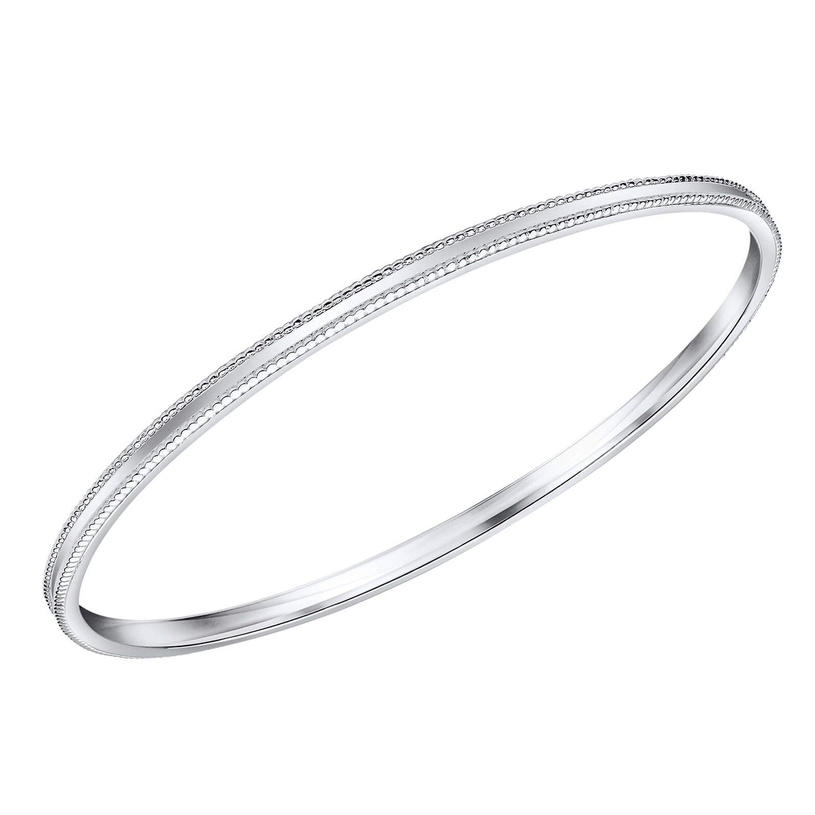 SIL 3MM MILGRAIN EDGE BANGLE