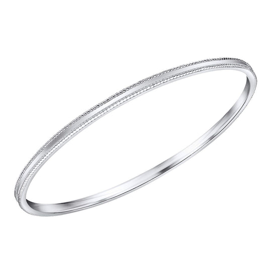 SIL 3MM MILGRAIN EDGE BANGLE