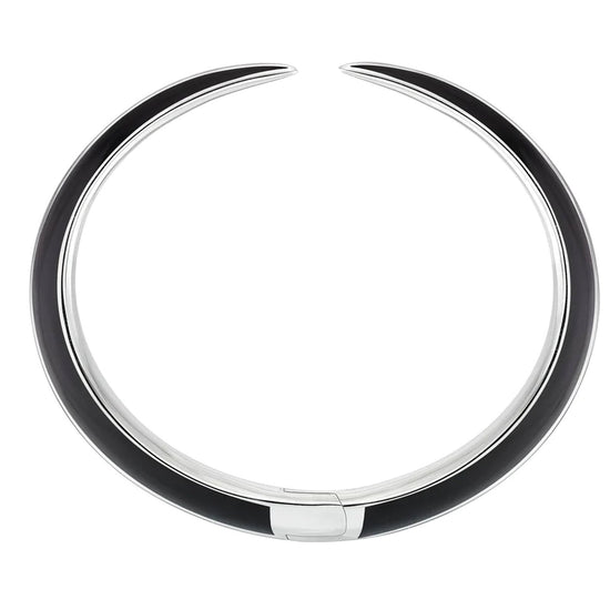 SHAUN LEANE SILVER & BLACK CERAMIC BANGLE SABRE DECO CUFF SA085.SSBKBZM