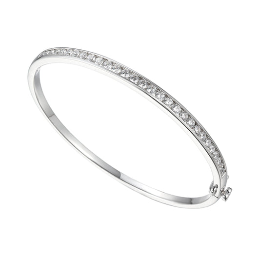 SIL CHANNEL SET CZ BANGLE