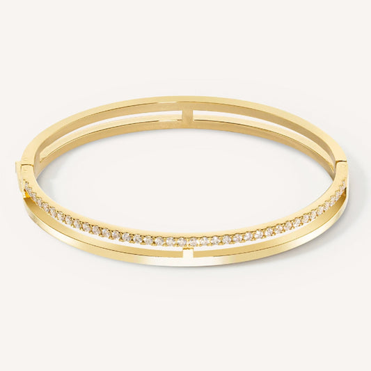 CDL ETERNAL UNITY BANGLE GOLD-CRYSTAL