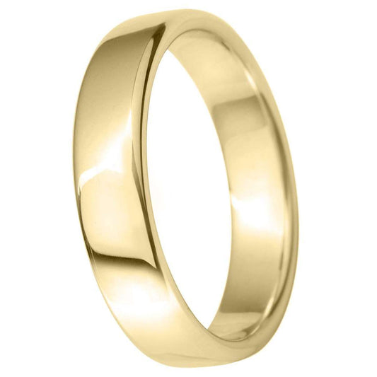 18ct Yellow Gold 5mm Round Flat Court Wedding Ring