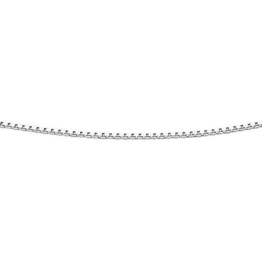 SIL RHODIUM BOX CHAIN ADJ 16-18IN